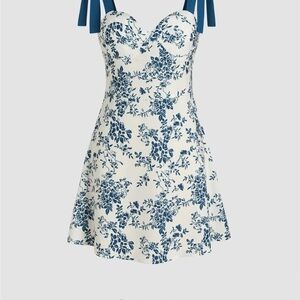 Cider Blue Floral Mini Dress